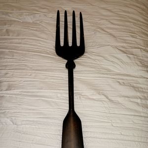 Mid Century Cast aluminum 20" wall hanging fork
